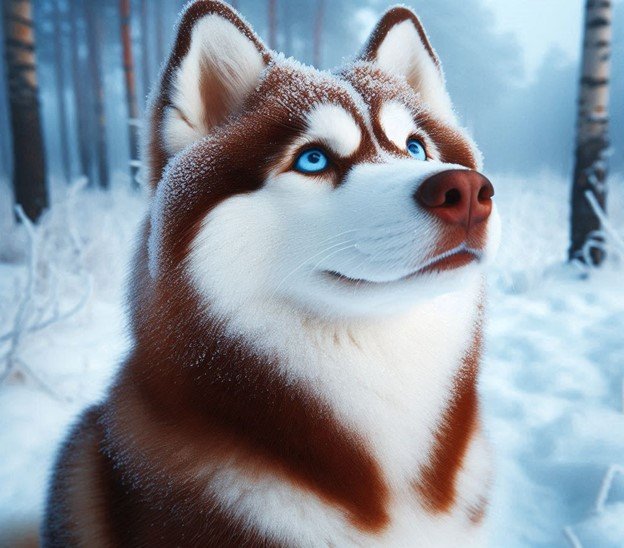 Brown and White Siberian Husky