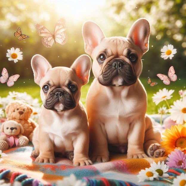 fluffy French bulldogs